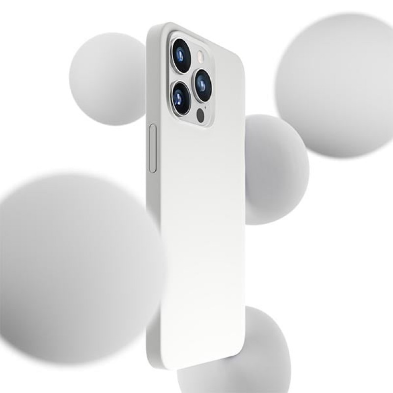 3MK Hardy Case MagSafe Apple iPhone 14 Pro Max -silikonikuori, valkoinen