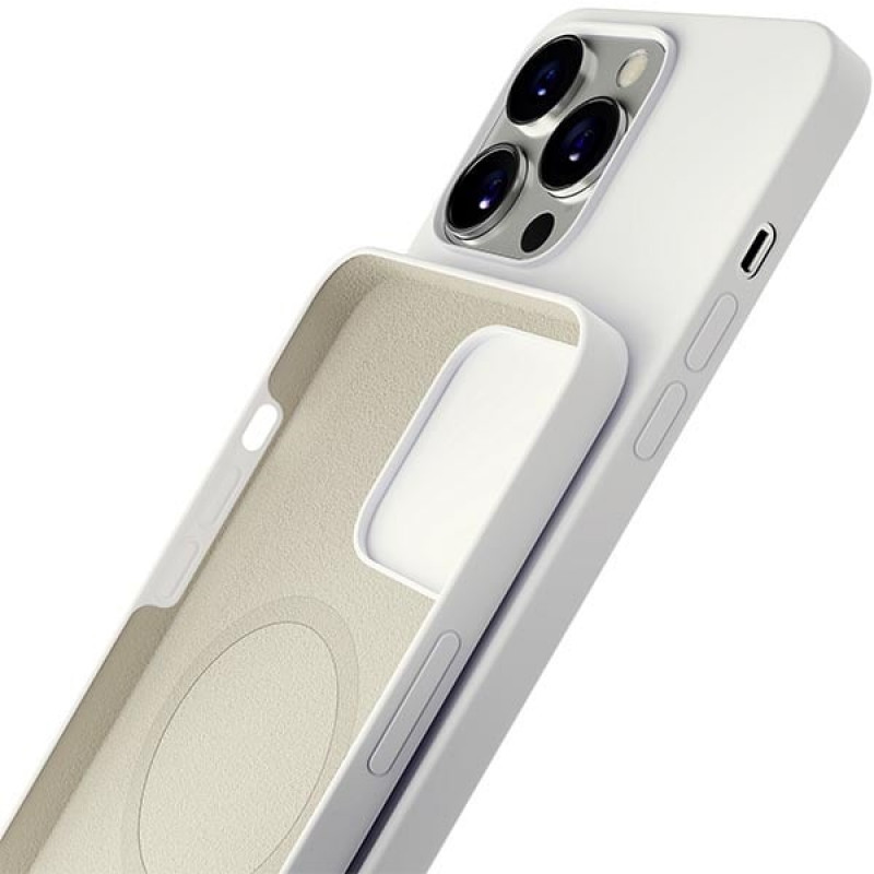 3MK Hardy Case MagSafe Apple iPhone 14 Pro Max -silikonikuori, valkoinen