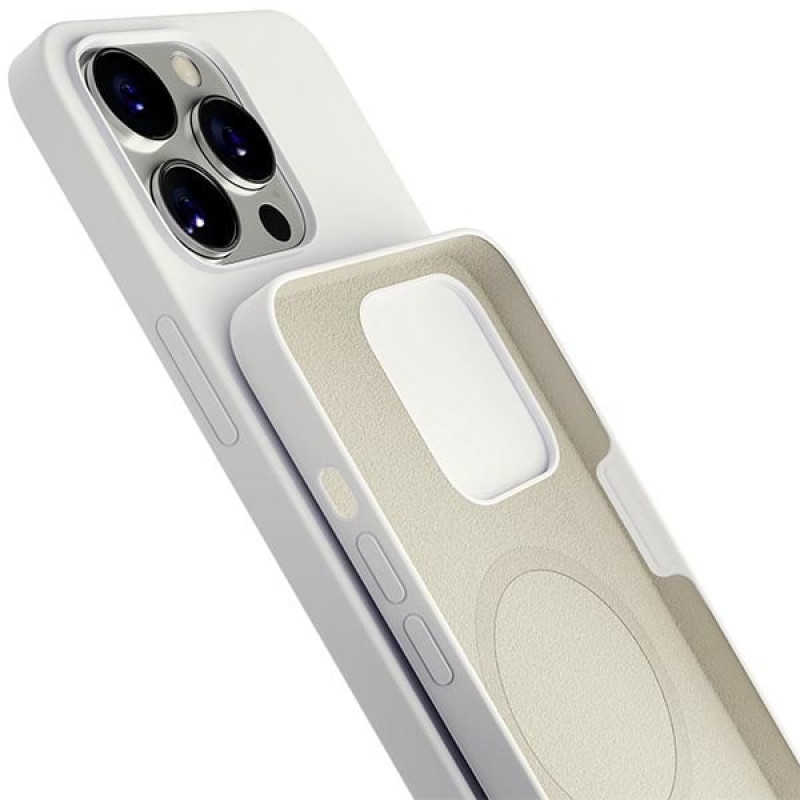 3MK Hardy Case MagSafe Apple iPhone 14 Pro Max -silikonikuori, valkoinen