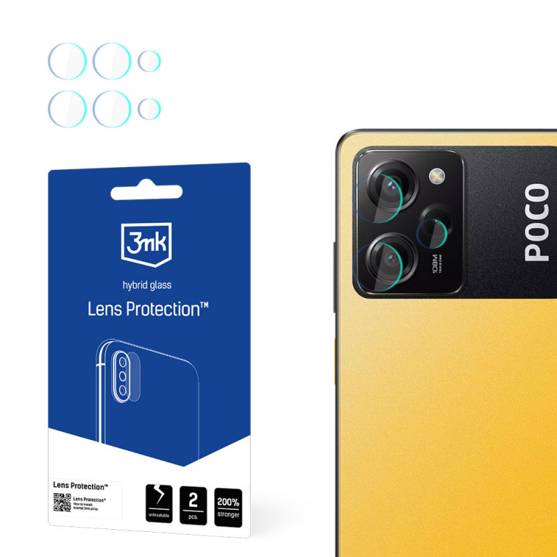 3MK Lens Protect POCO X5 Pro 5G -kameran linssinsuoja (4 kpl), 3MK4630