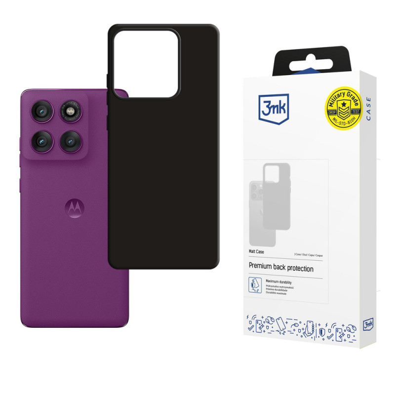 3MK Matt Case suojakotelo Motorola Edge 60 Pro -puhelimelle, mattamusta