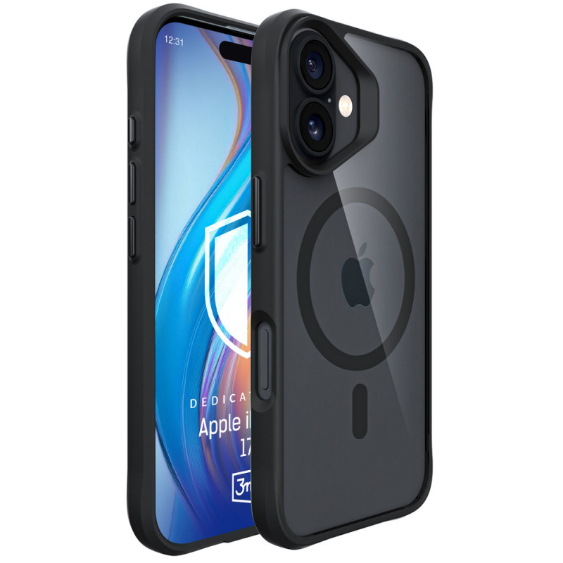 3MK Satin Armor MagCase Apple iPhone 17 -suojakotelo, musta