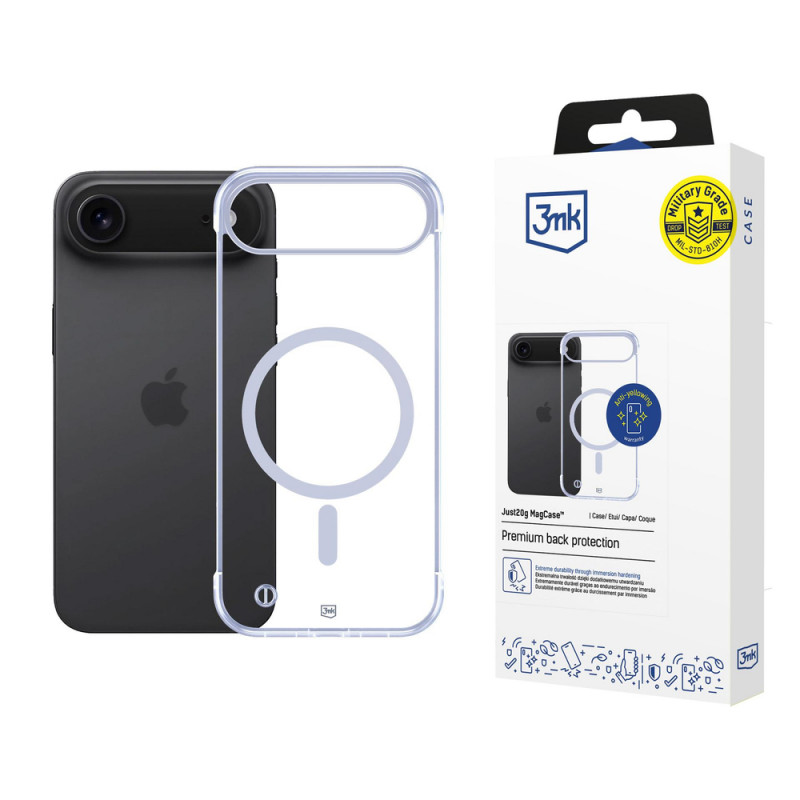 3MK Just20g MagCase -kuori Apple iPhone Air -puhelimelle, läpinäkyvä