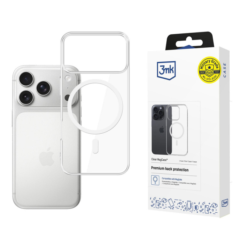 3MK Clear MagCase -kuori Apple iPhone 17 Pro -puhelimelle, läpinäkyvä