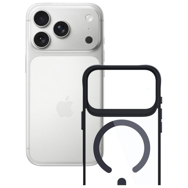 3MK Satin Armor MagCase -kuori Apple iPhone 17 Pro -puhelimelle, läpinäkyvä musta