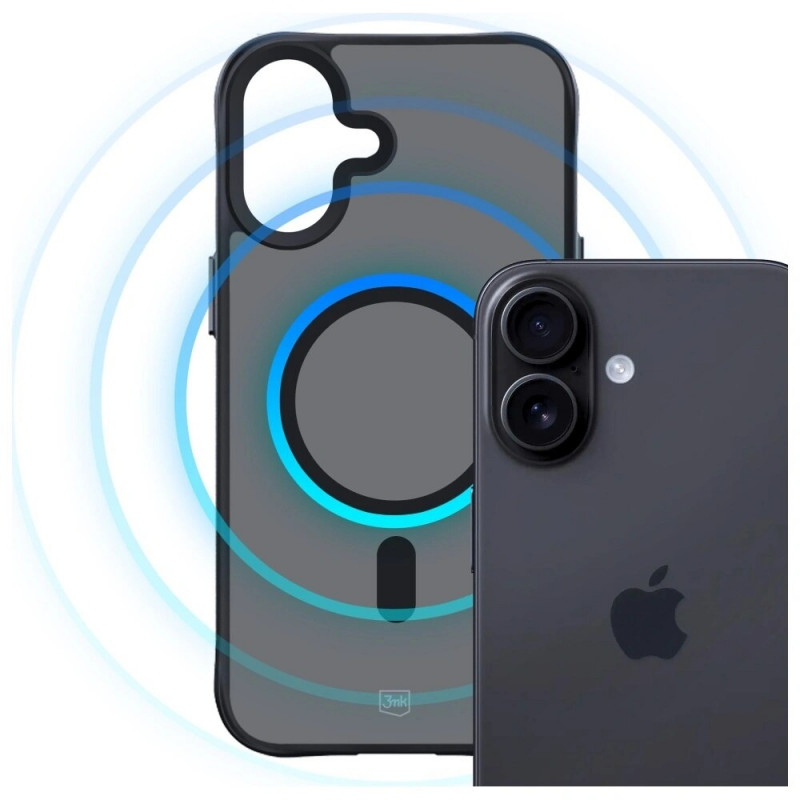 3MK Smoke Matt MagCase -kuori Apple iPhone 17:lle, musta
