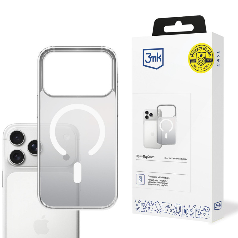 3MK Frosty MagCase Apple iPhone 17 Pro -suojakotelo, valkoinen