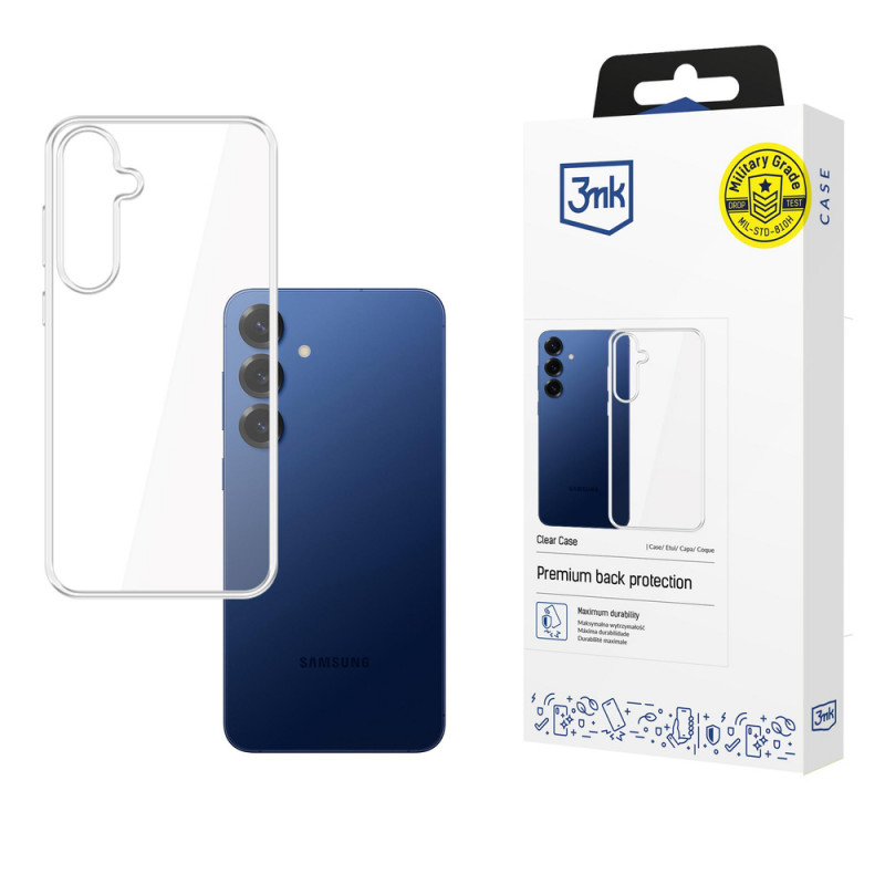 3MK Clear Case -suojakuori Samsung Galaxy S25 FE -puhelimelle, läpinäkyvä