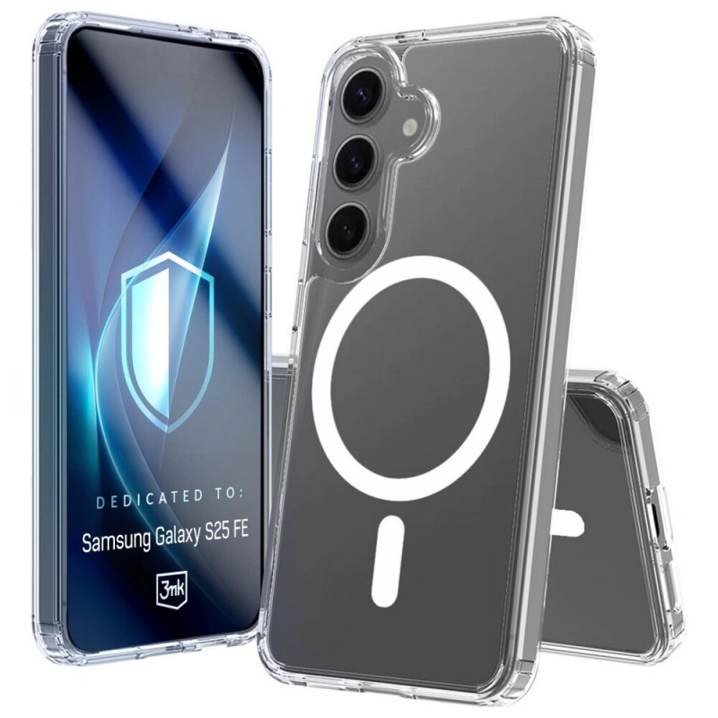 3MK Armor MagCase suojakotelo Samsung Galaxy S25 FE -puhelimelle, läpinäkyvä