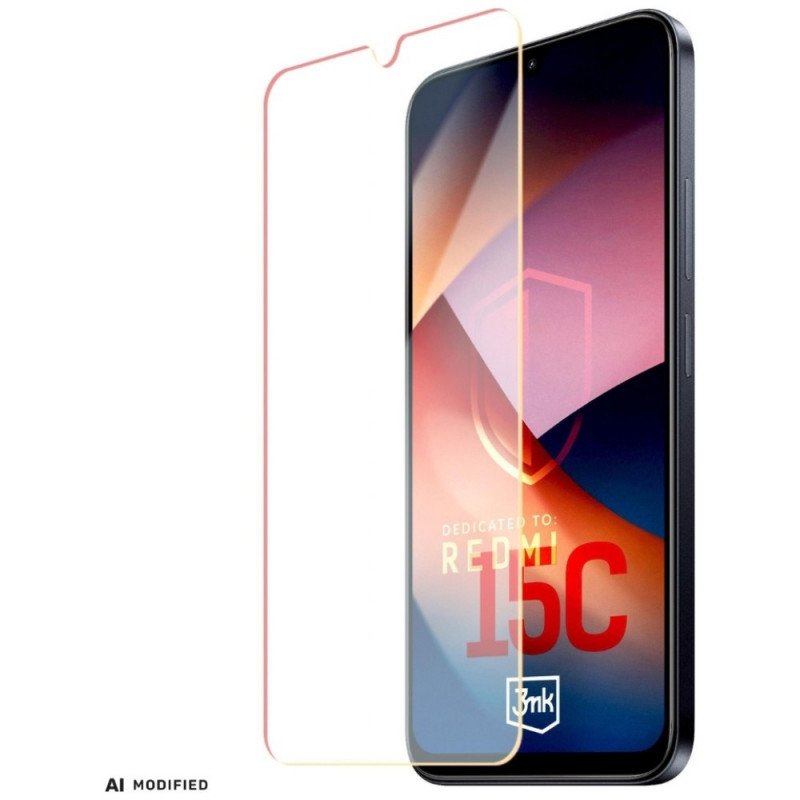 3MK HardGlass karkaistu lasi Redmi 15C 4G / 5G (171 mm) / Poco C85 4G -laitteelle