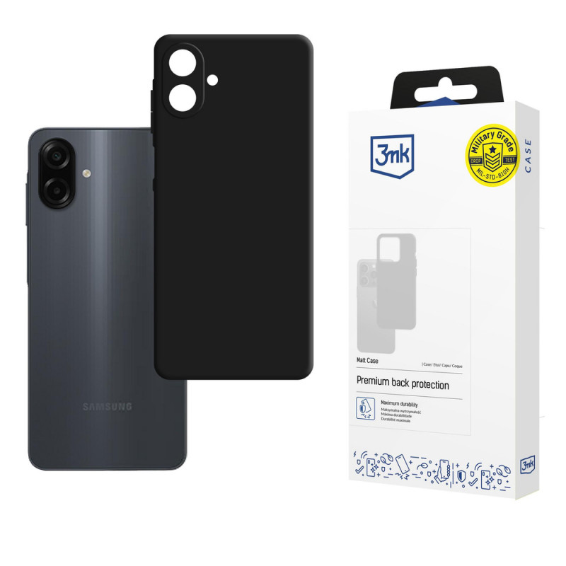 3MK Matt Case -suojakotelo Samsung Galaxy A07 4G -puhelimelle, musta