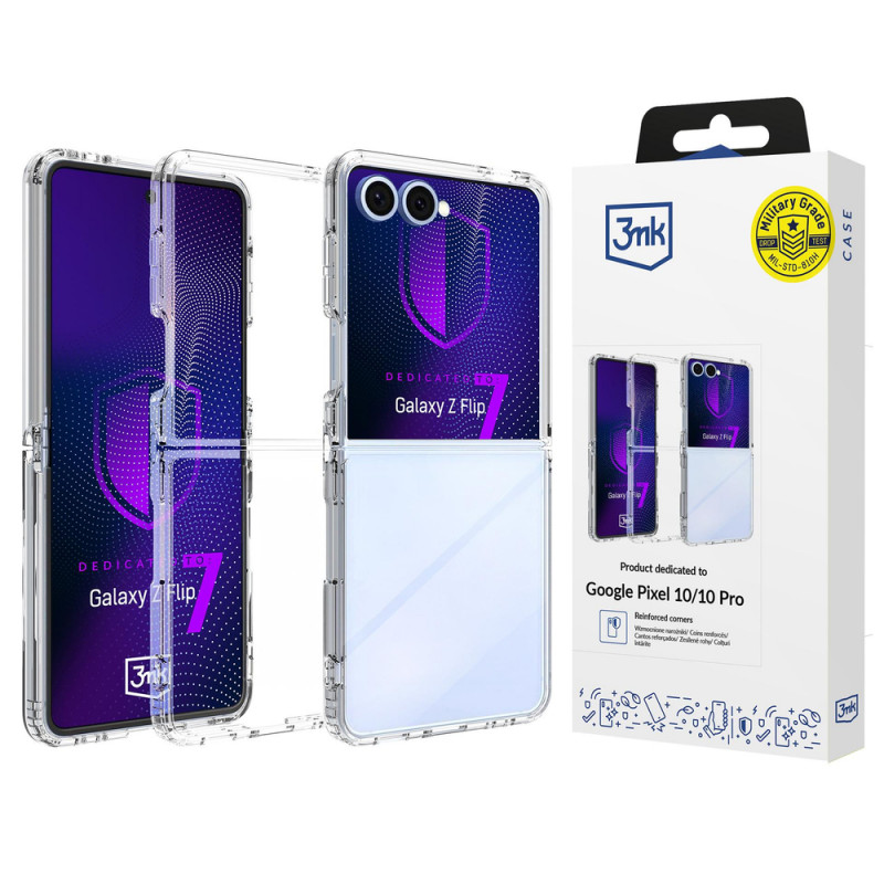 3MK Armor Case suojakotelo Samsung Galaxy Z Flip7:lle, läpinäkyvä