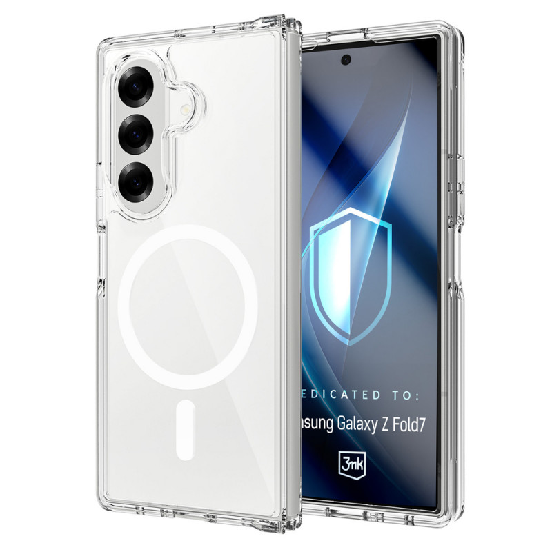 3MK Armor MagCase suojakotelo Samsung Galaxy Z Fold7 -puhelimelle, läpinäkyvä