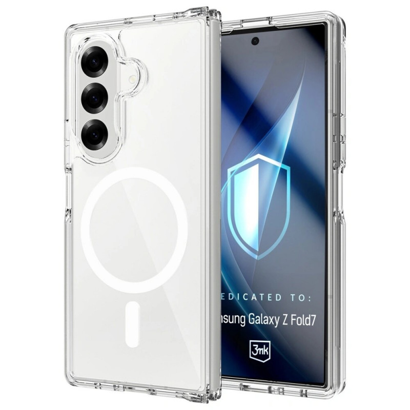 3MK Armor MagCase suojakotelo Samsung Galaxy Z Fold7 -puhelimelle, läpinäkyvä