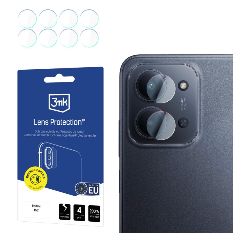 3MK Lens Protection -kameran linssinsuoja Xiaomi Redmi 15C 4G -puhelimelle