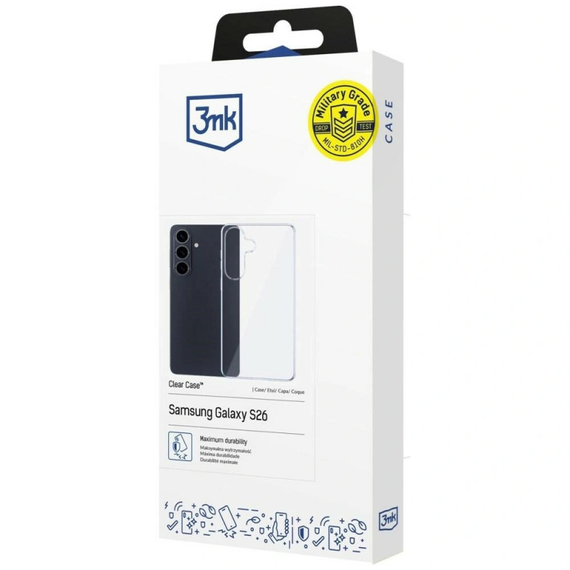 3MK Clear Case -suojakuori Samsung Galaxy S26 -puhelimeen, läpinäkyvä
