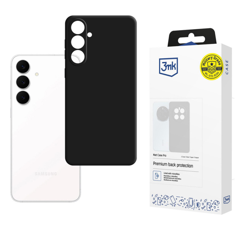 3MK Matt Case Pro suojakuori Samsung Galaxy S25 FE:lle, musta