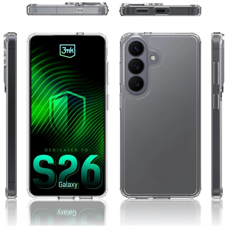 3MK Armor Case -suojakuori Samsung Galaxy S26 -puhelimelle, läpinäkyvä