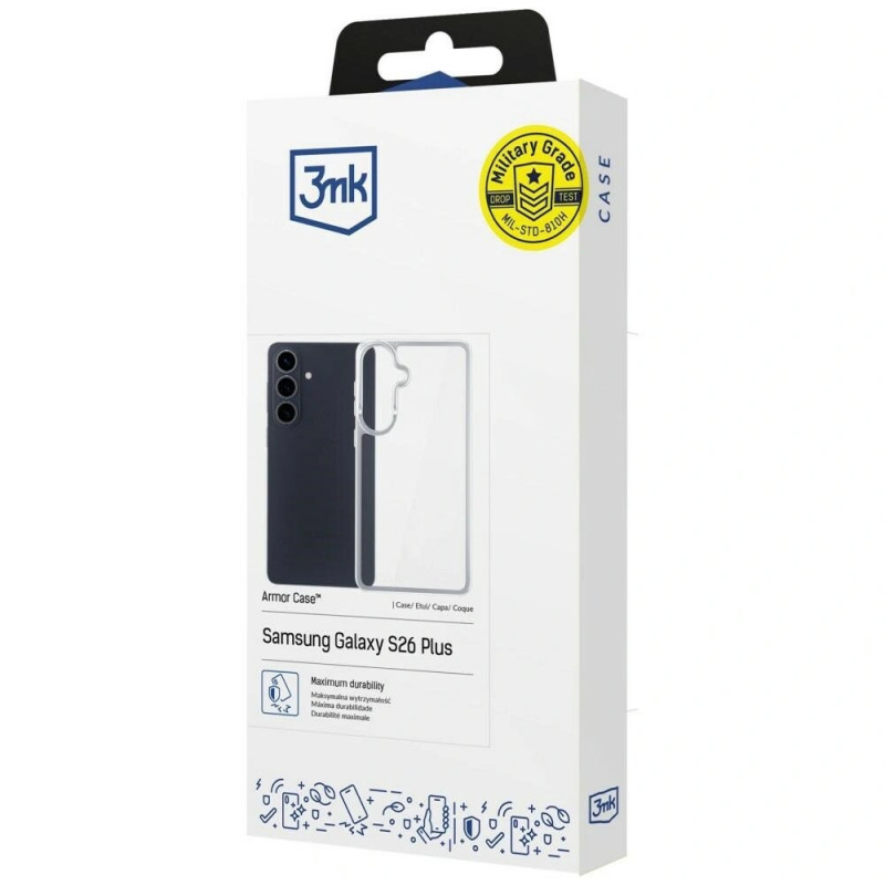 3MK Armor Case -suojakuori Samsung Galaxy S26 -puhelimelle, läpinäkyvä