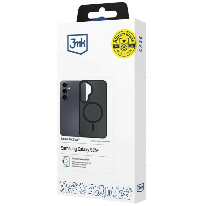 3mk Smoke MagCase Samsung Galaxy S26+ suojakotelo, musta