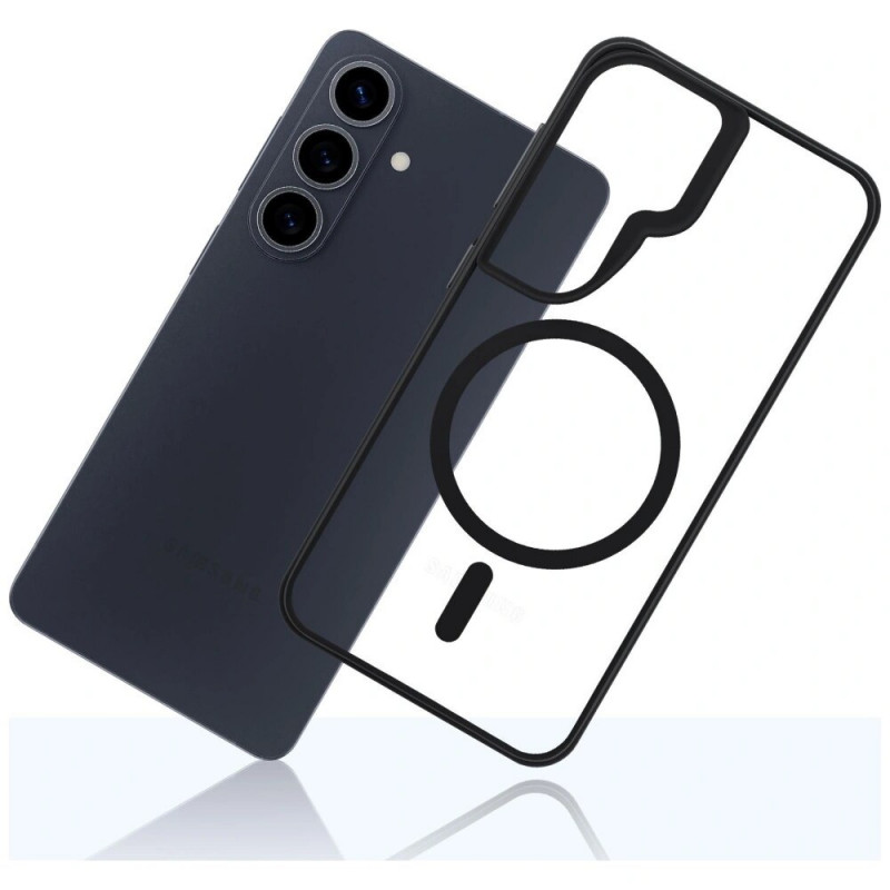 3mk Satin Armor MagCase Samsung Galaxy S26 suojakotelo, läpinäkyvä musta
