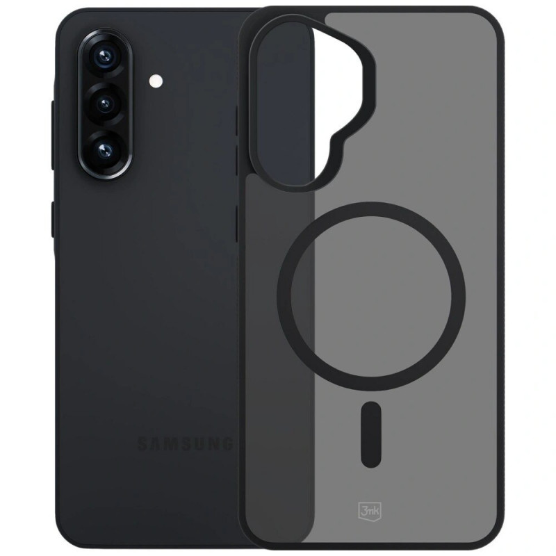 3MK Smoke MagCase Samsung Galaxy A37 -älypuhelimen kuori, savunmusta