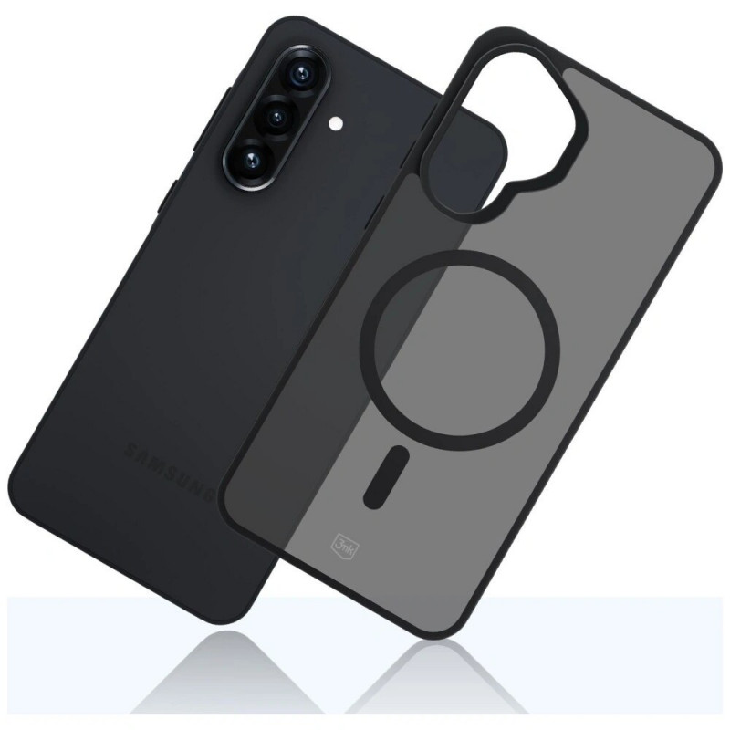 3MK Smoke MagCase Samsung Galaxy A37 -älypuhelimen kuori, savunmusta