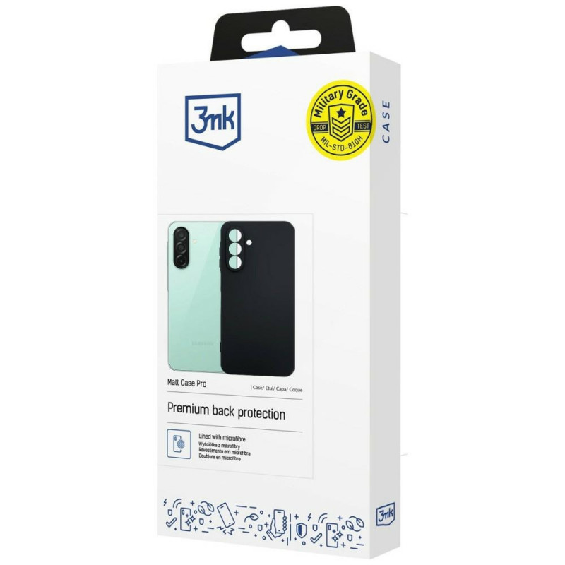 3MK Matt Case Pro Samsung Galaxy A27 5G -älypuhelimen kuori, musta