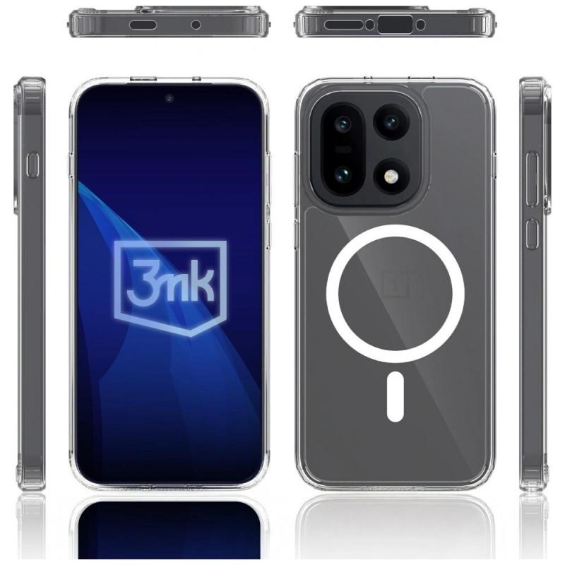 3MK Armor MagCase suojakuori OnePlus 15 5G -puhelimelle, läpinäkyvä