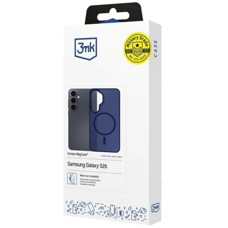3MK Smoke MagCase suojakuori Samsung Galaxy S26 -puhelimelle, sininen