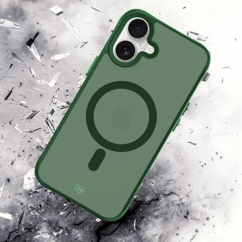 3MK Smoke MagCase Apple iPhone 16 -puhelimen suojakotelo, vihreä