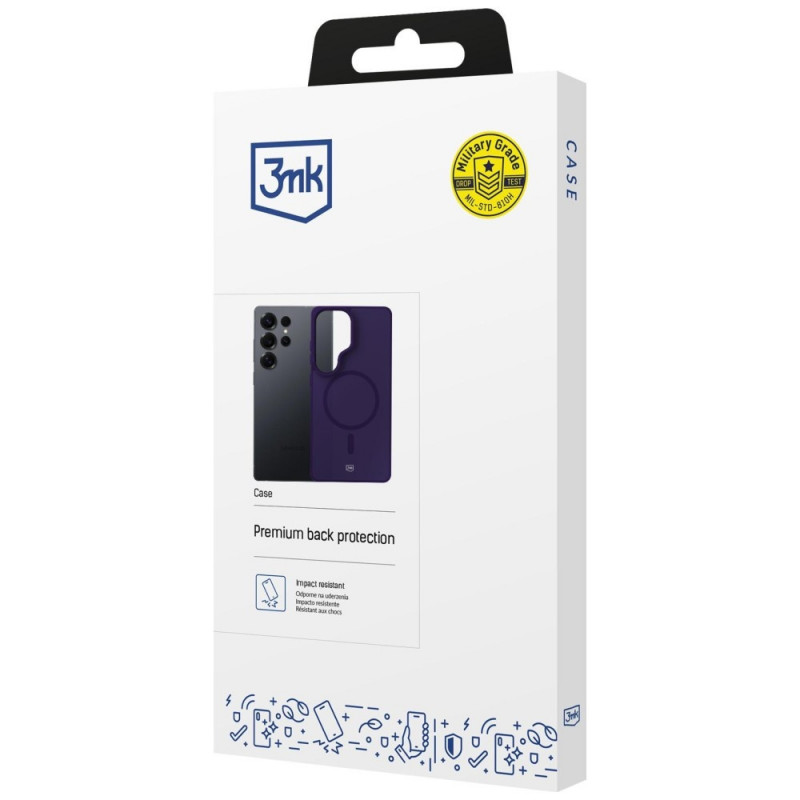 3MK Smoke MagCase suojakotelo Samsung Galaxy S25 Ultra -puhelimelle, violetti