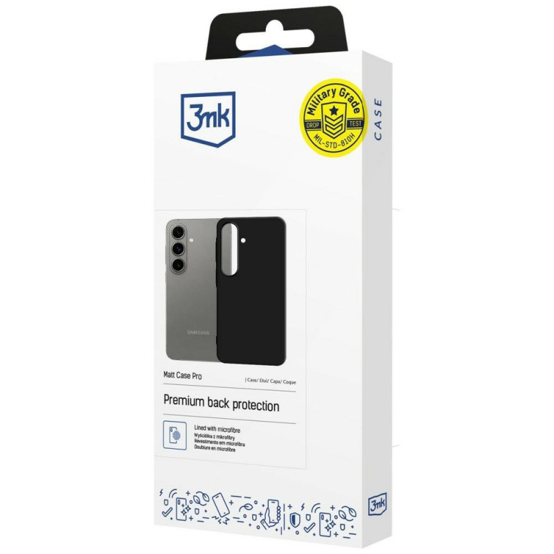 3MK Matt Case Pro Samsung Galaxy A57 -älypuhelinkotelo, musta