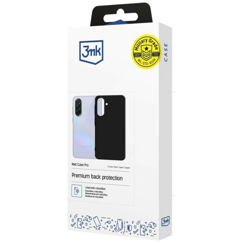 3MK Matt Case Pro Samsung Galaxy A37 -älypuhelimen kuori, musta
