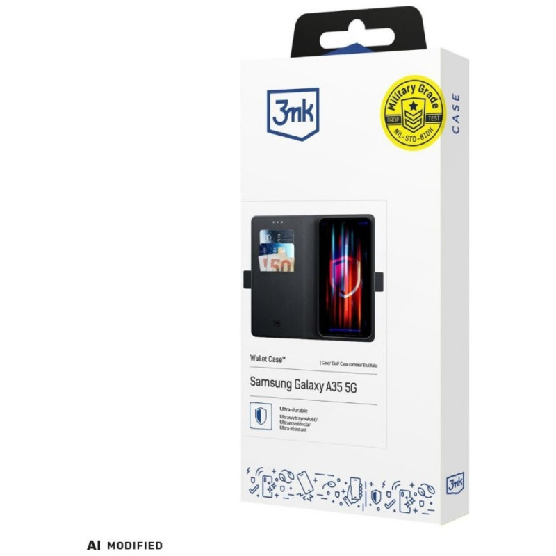 3MK Wallet Case Xiaomi 17 Ultra älypuhelimen lompakkokotelo, musta