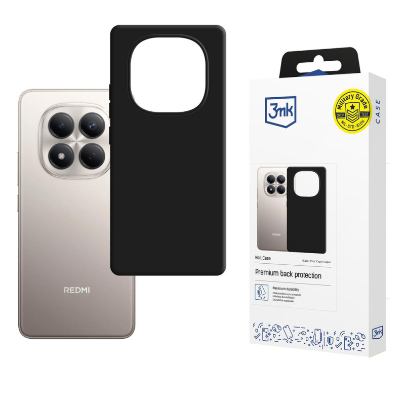 3MK Matt Case Xiaomi Redmi Note 15 Pro 4G -älypuhelinkotelo, musta
