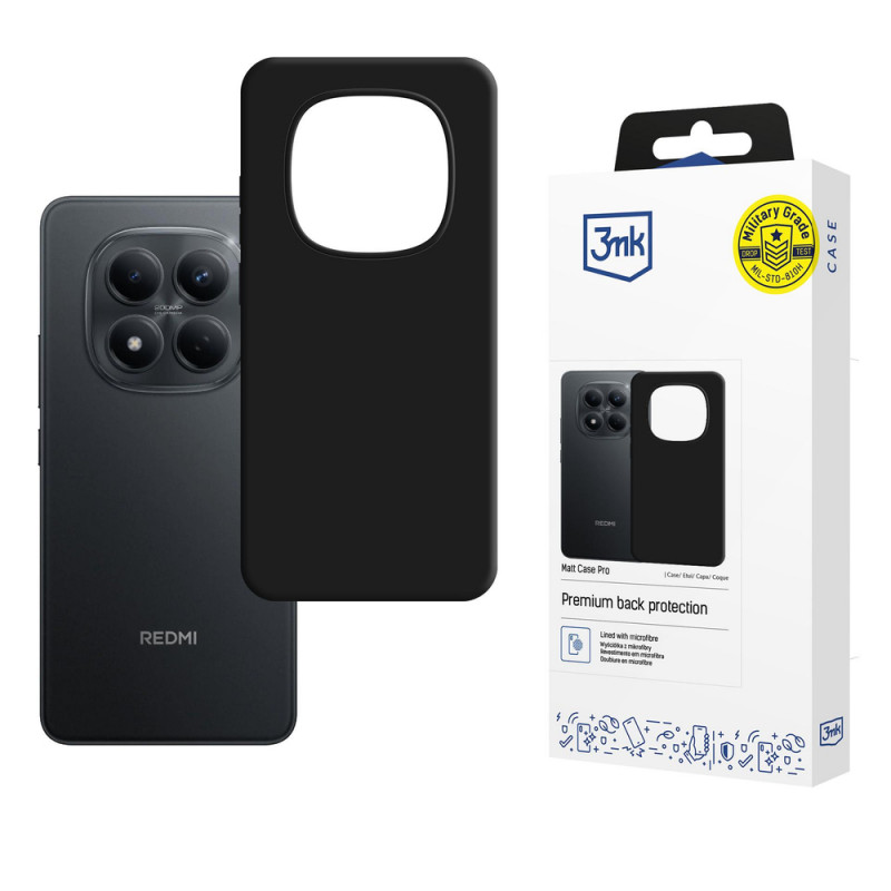 3MK Matt Case Pro Xiaomi Redmi Note 15 Pro 4G -älypuhelinkotelo, musta