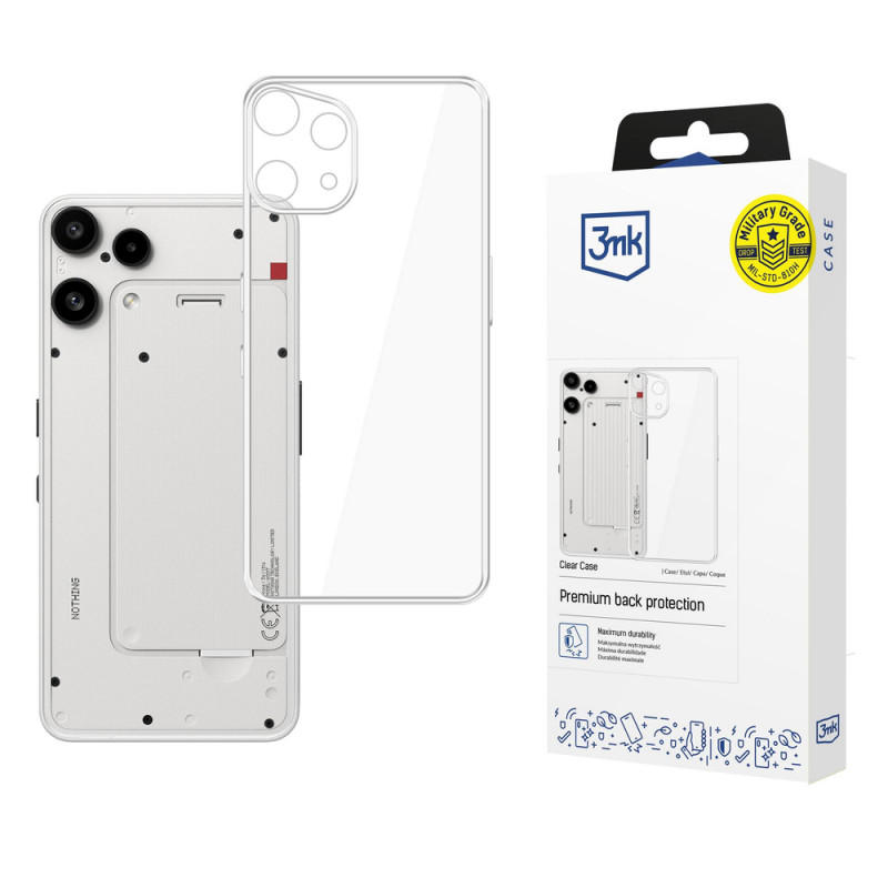3MK Clear Case -suojakuori Nothing Phone (3a) Lite -puhelimelle, läpinäkyvä