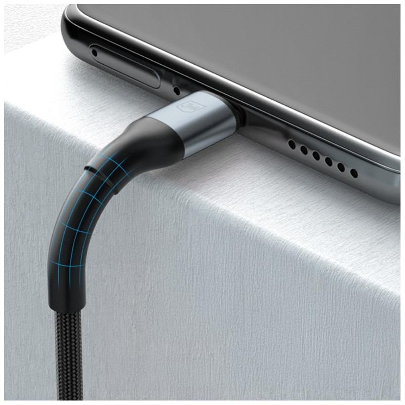 3MK Hyper Cable N-SERIES USB-C - USB-C -kaapeli, 1,5 m, 100 W, musta