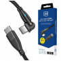 3MK Hyper Cable N-SERIES USB-C - USB-C -kaapeli 180° kääntyvällä liittimellä, 1 m, 100 W, musta