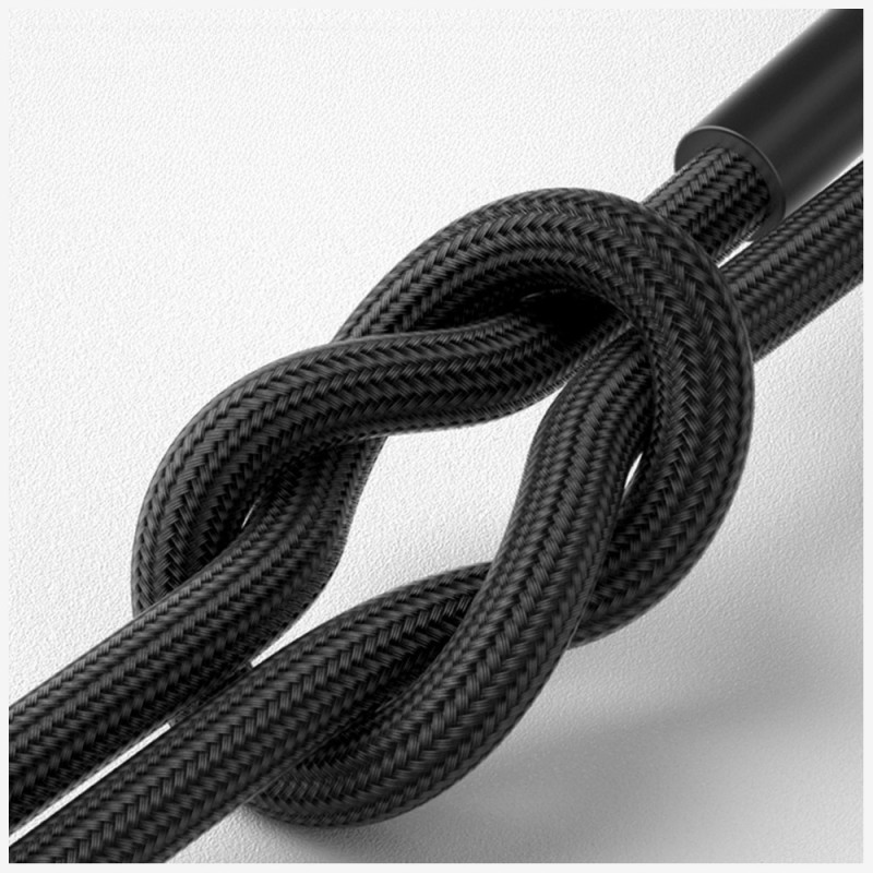 3MK Hyper Cable N-SERIES USB-C - USB-C -kaapeli 180° kääntyvällä liittimellä, 1 m, 100 W, musta