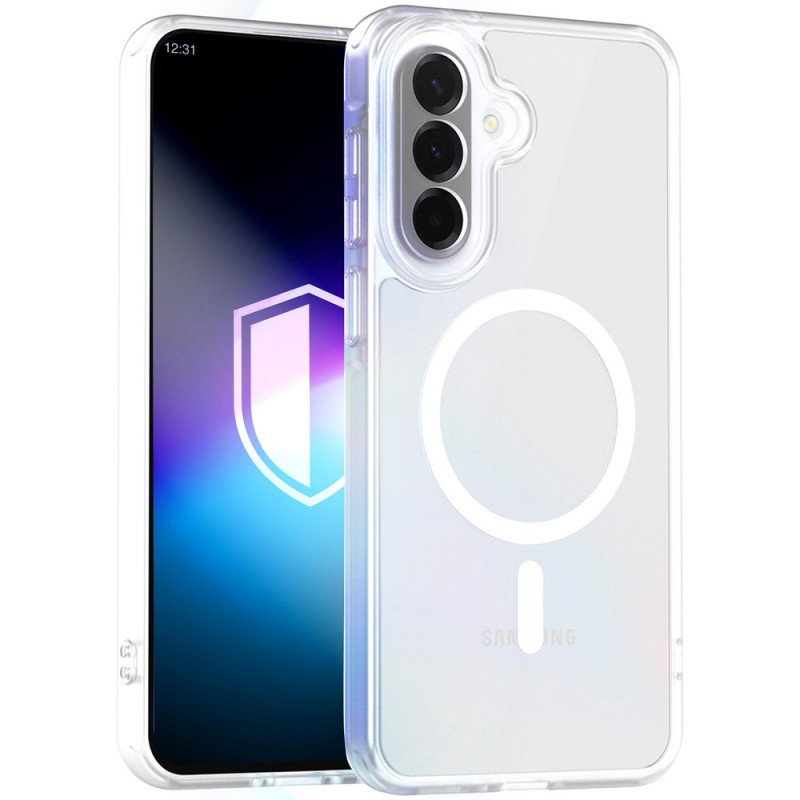 3MK Misty MagCase Samsung Galaxy A37 -älypuhelimen kuori, MagSafe-yhteensopiva, valkoinen