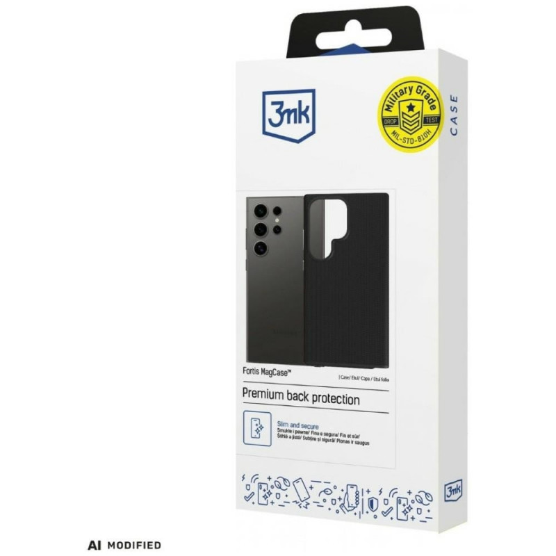 3MK Fortis MagCase Samsung Galaxy S24 Ultra -kuori, musta