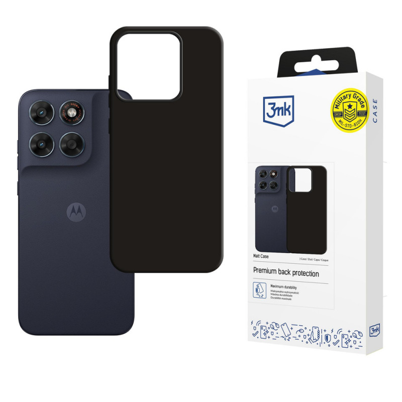 3MK Matt Case Motorola Moto G87, musta