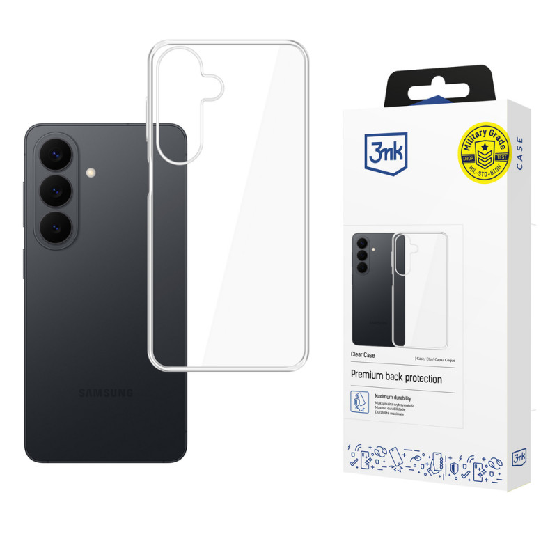 3MK Clear Case Samsung Galaxy S26 FE puhelimen kuori, läpinäkyvä