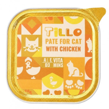 TILLO Pate Chicken märkä kissanruoka, 100 g