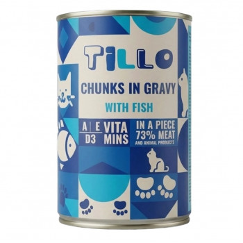 TILLO Chunks in gravy Fish märkä kissanruoka, 415 g