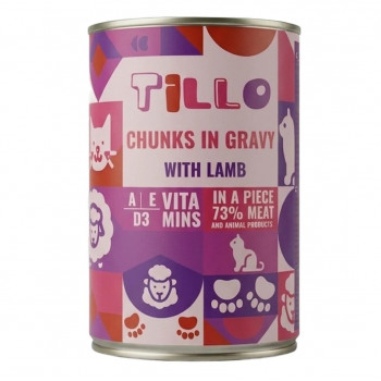 TILLO Chunks in gravy Lamb märkä kissanruoka, 415 g