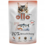 Ollo No. 7 kissanruokapussi lohella ja katkaravuilla, 85 g