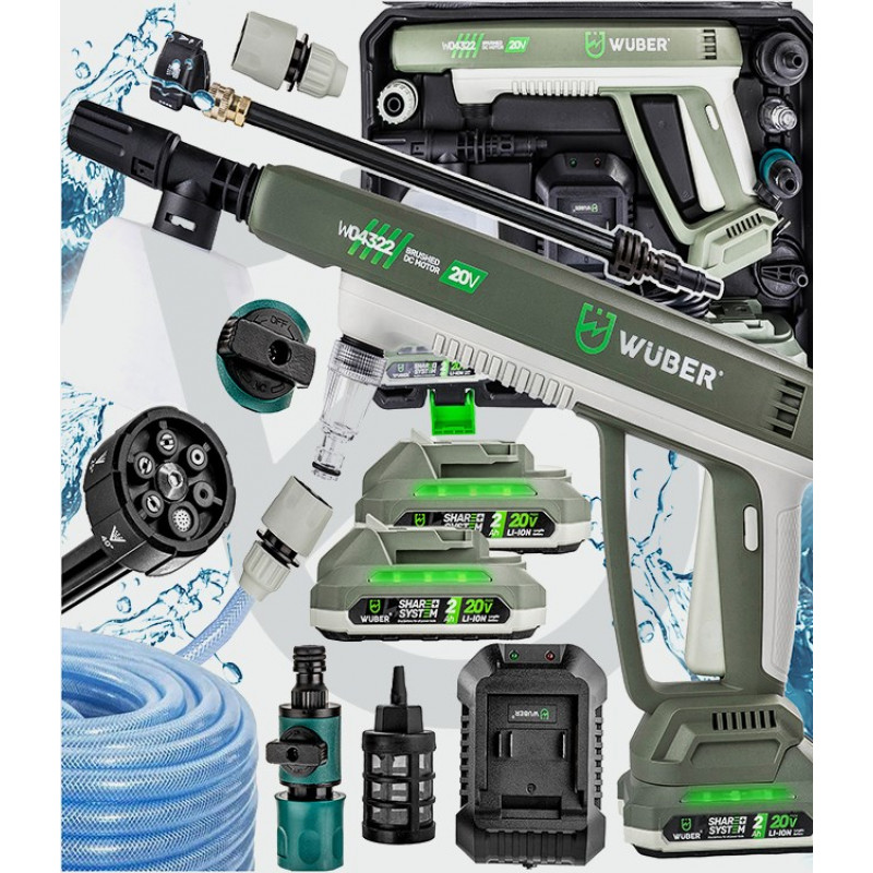 Wuber W04322 akkupainepesuri, 20 V, 300 l/h